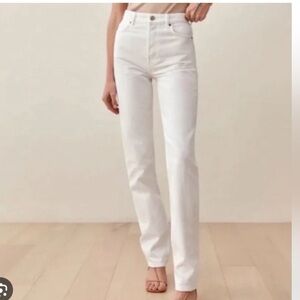 Reformation Cynthia High Rise Jeans, off-white